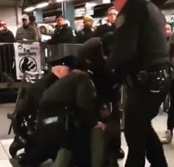 NYPD cops pile on Black man