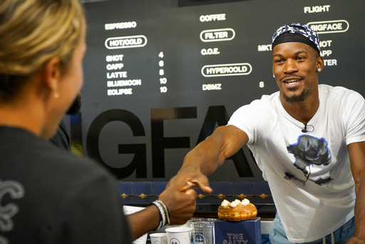 Heat star Jimmy Butler hilariously selling his signature coffee at Miami  Open